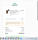 PEAKELLE3 coupon verification screenshot