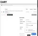 Peak Suspension coupon verification screenshot