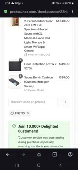 First10 coupon verification screenshot