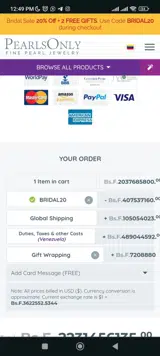 BRIDAL20 coupon verification screenshot