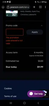 PCA215 coupon verification screenshot