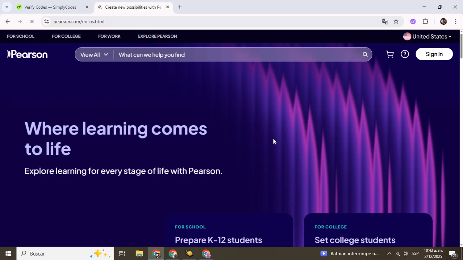 Pearson promo code screenshot showing code CMSAVE50 applied at Pearson checkout page. Uploaded by SimplyCodes community member Junniorduno on Dec 2, 2025