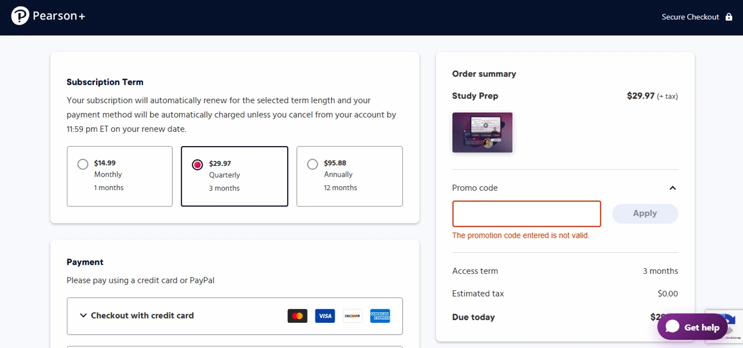 Pearson promo code screenshot showing code CMSAVE50 applied at Pearson checkout page. Uploaded by SimplyCodes community member xHRxUltrax on Dec 2, 2025