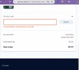 Pearson coupon verification screenshot