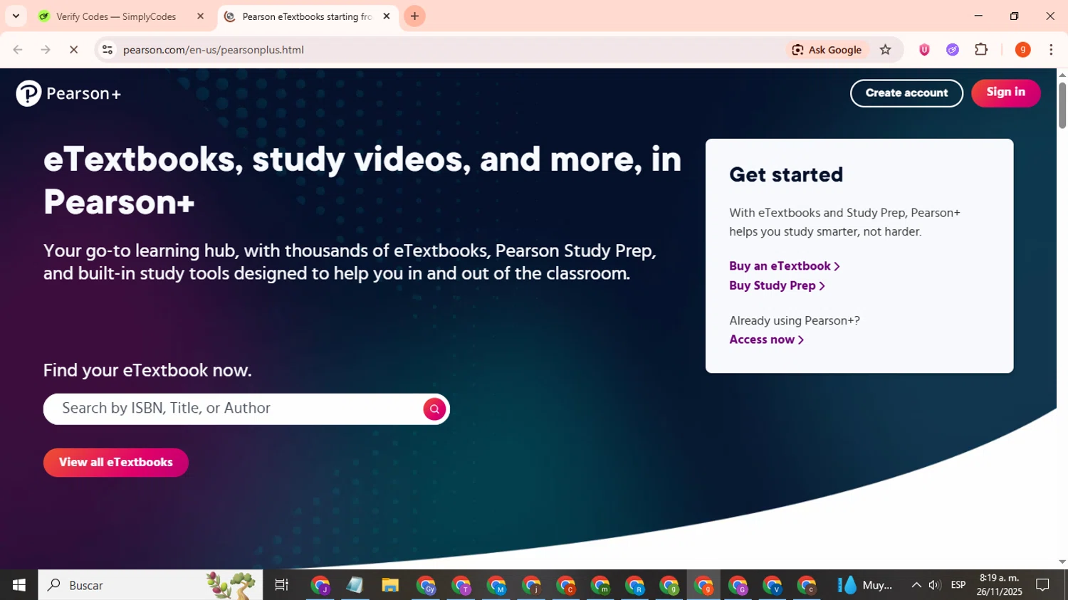 Pearson+ promo code screenshot showing code PCA215 applied at Pearson+ checkout page. Uploaded by SimplyCodes community member toniokroos on Nov 26, 2025