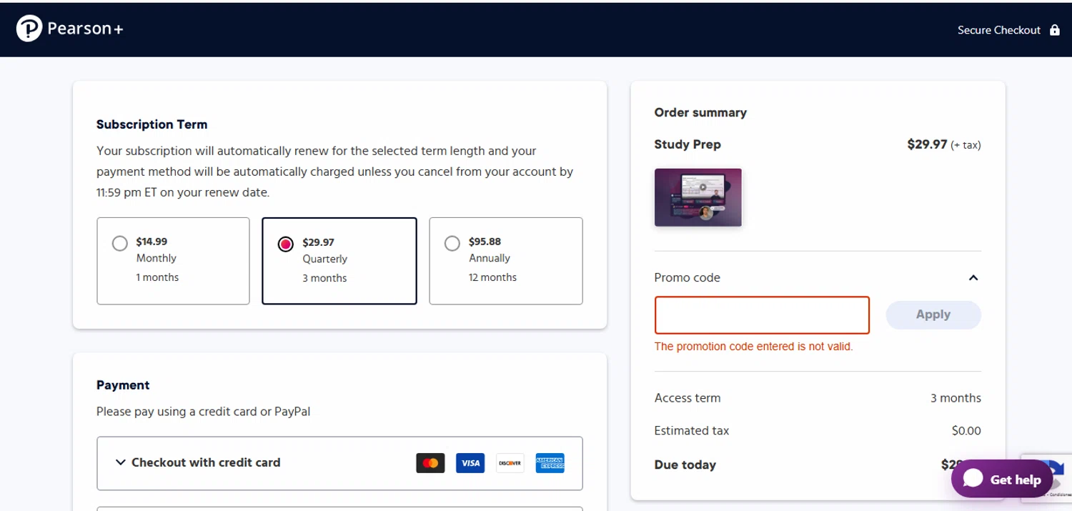 Pearson+ promo code screenshot showing code BFSAVE40 applied at Pearson+ checkout page. Uploaded by SimplyCodes community member xHRxUltrax on Nov 25, 2025