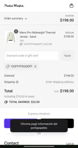 10OFFPFN3QKRT coupon verification screenshot