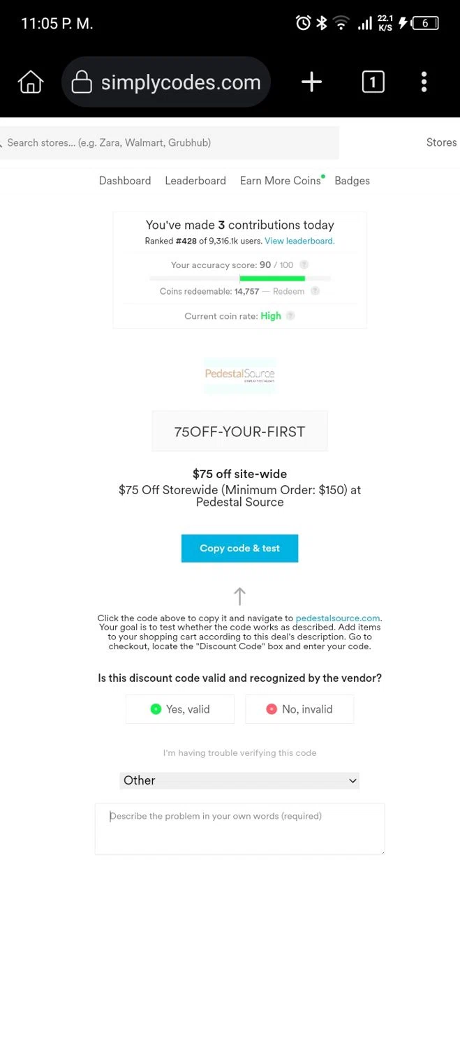 Pedestal Source checkout page showing Pedestal Source discount code box | Screenshot taken by SimplyCodes community member on Jul 11, 2024