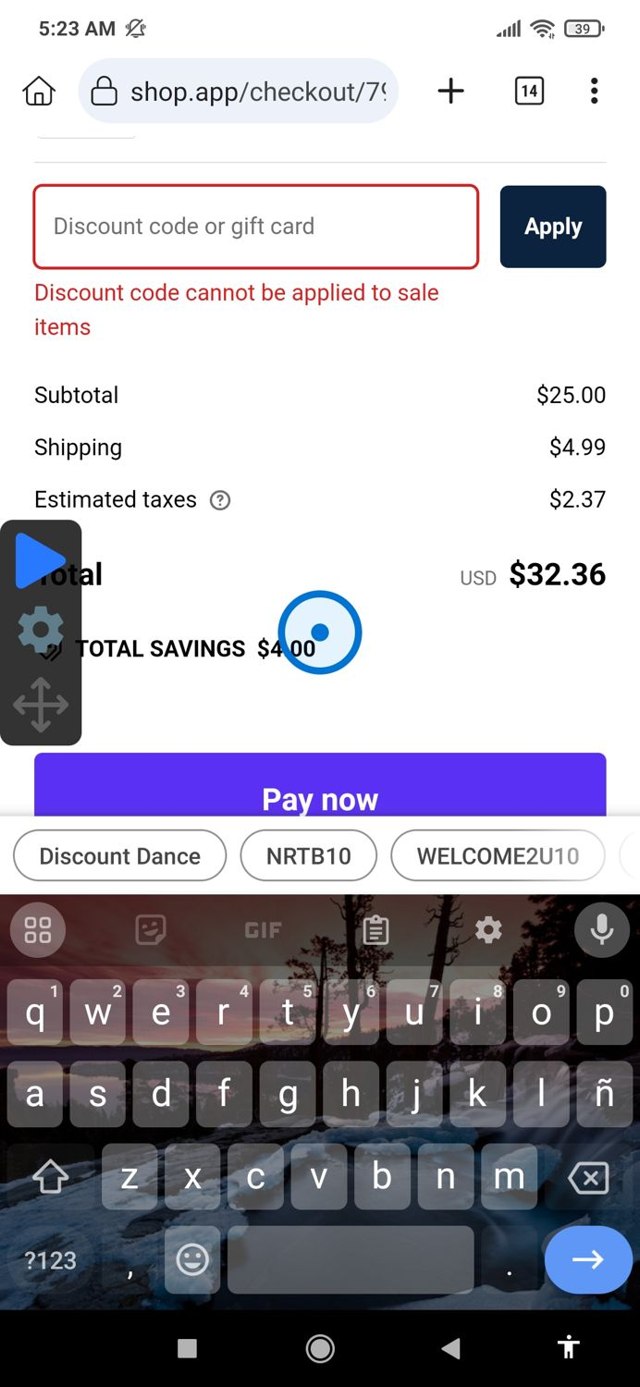 Peepers Reading Glasses checkout page showing Peepers Reading Glasses promo code box | Screenshot taken by SimplyCodes community member on Sep 30, 2024