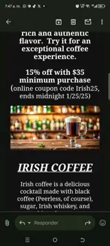 Irish25 coupon verification screenshot