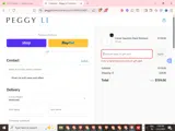 Peggy Li Creations coupon verification screenshot