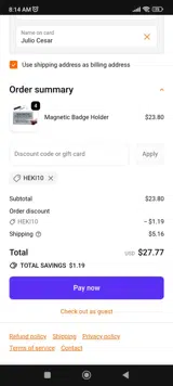 PEGlala coupon verification screenshot