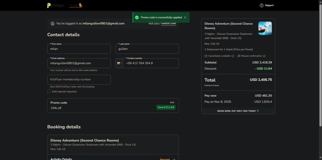Pelago checkout page showing Pelago promo code box | Screenshot taken by SimplyCodes community member on May 28, 2025