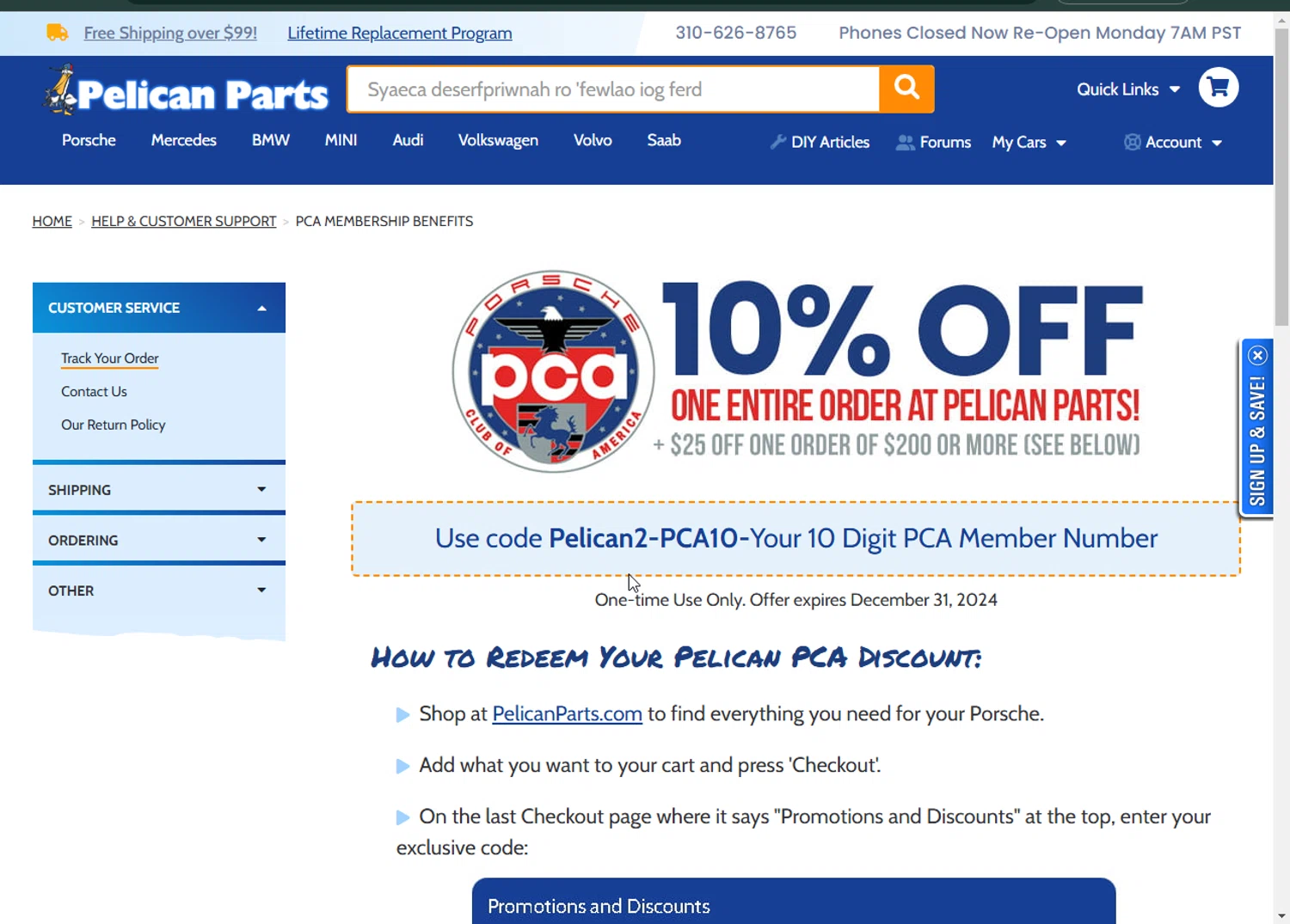 how to use Pelican Parts coupons