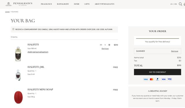 Penhaligon's checkout page showing Penhaligon's discount code box | Screenshot taken by SimplyCodes community member on Sep 12, 2025