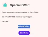 BF40DEAL coupon verification screenshot