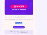 GOALS25 coupon verification screenshot