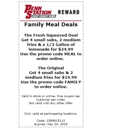 how to use Penn Station coupons