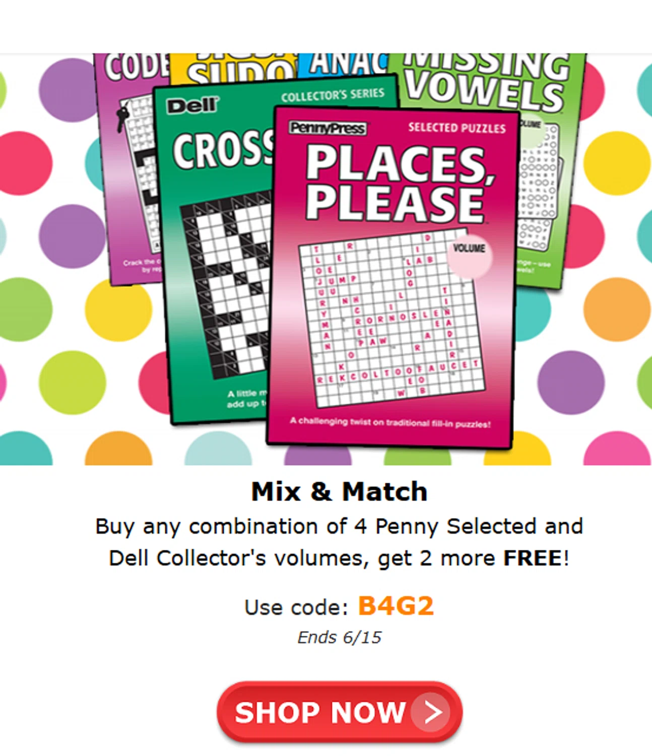 Penny Dell Puzzles promo code screenshot showing code B4G2 applied at Penny Dell Puzzles checkout page. Uploaded by SimplyCodes community member valeriaantonieta on Jun 11, 2026