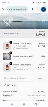 TRY15 coupon verification screenshot