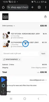 SPINTOWINPRIZE coupon verification screenshot