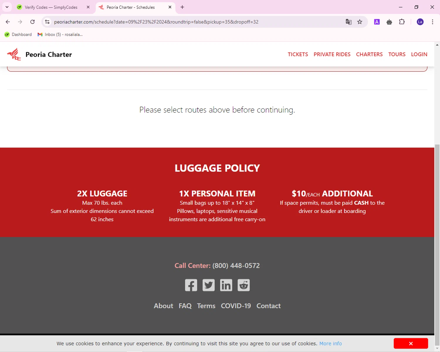 Peoria Charter checkout page showing Peoria Charter promo code box | Screenshot taken by SimplyCodes community member on Sep 24, 2024