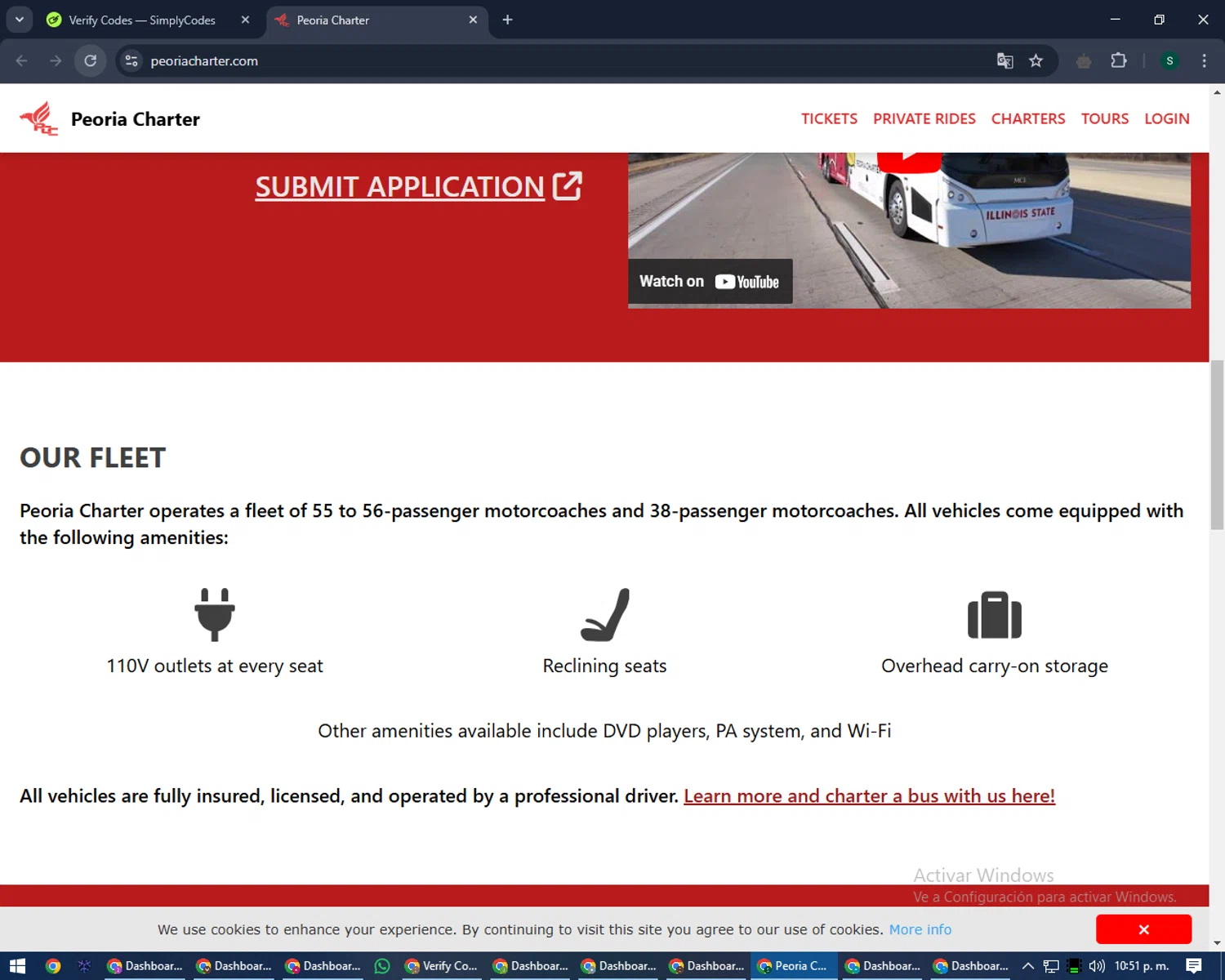 Peoria Charter promo code screenshot showing code FALL20 applied at Peoria Charter checkout page. Uploaded by SimplyCodes community member lilMosey on Feb 11, 2025