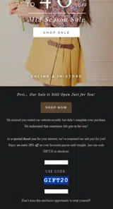 GIFT20 coupon verification screenshot
