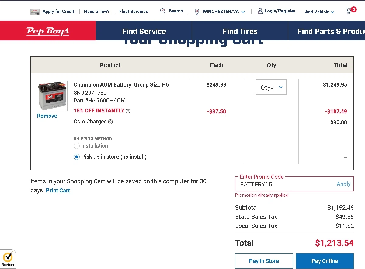 where to use Performance Online promo code box