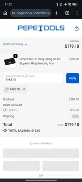 Pepetools coupon verification screenshot