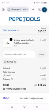 Pepetools coupon verification screenshot