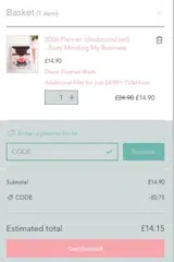 CODE coupon verification screenshot