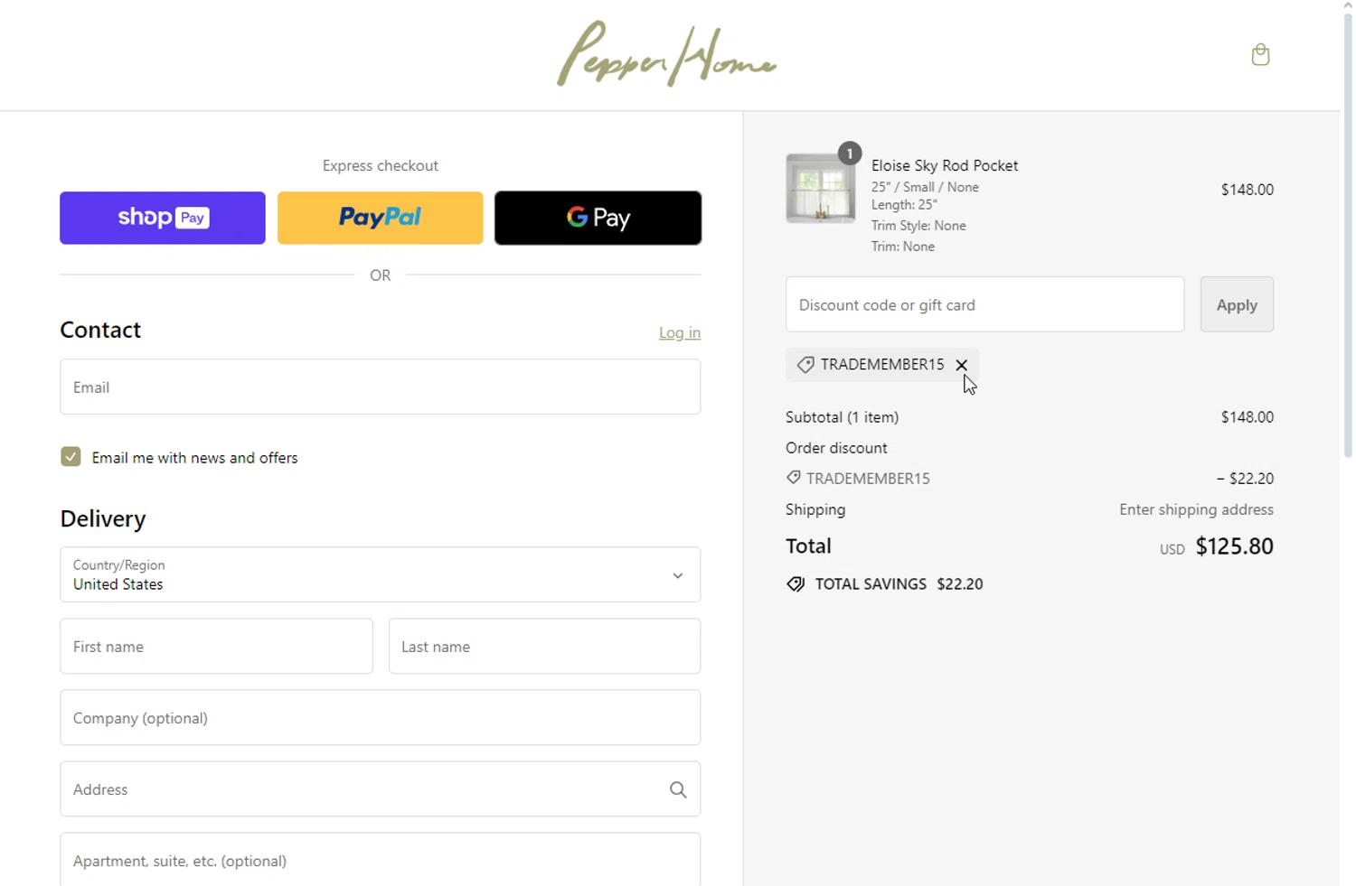 how to use Pepper Home coupons