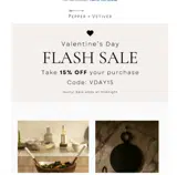 VDAY15 coupon verification screenshot