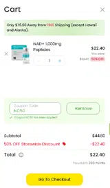 Peptide Scientific Labs coupon verification screenshot