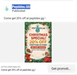 Peptides.GG coupon verification screenshot