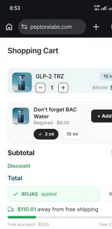 Peptora coupon verification screenshot