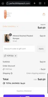 YOFO10 coupon verification screenshot