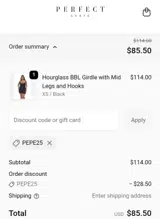 PEPE25 coupon verification screenshot