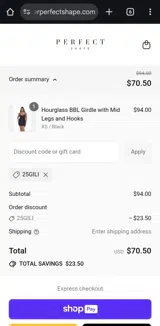25GILI coupon verification screenshot