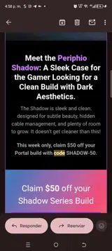 SHADOW-50 coupon verification screenshot