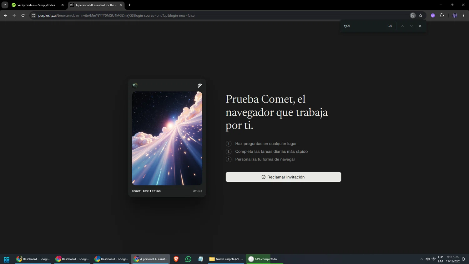 Perplexity checkout page showing Perplexity promo code box | Screenshot taken by SimplyCodes community member on Dec 12, 2025