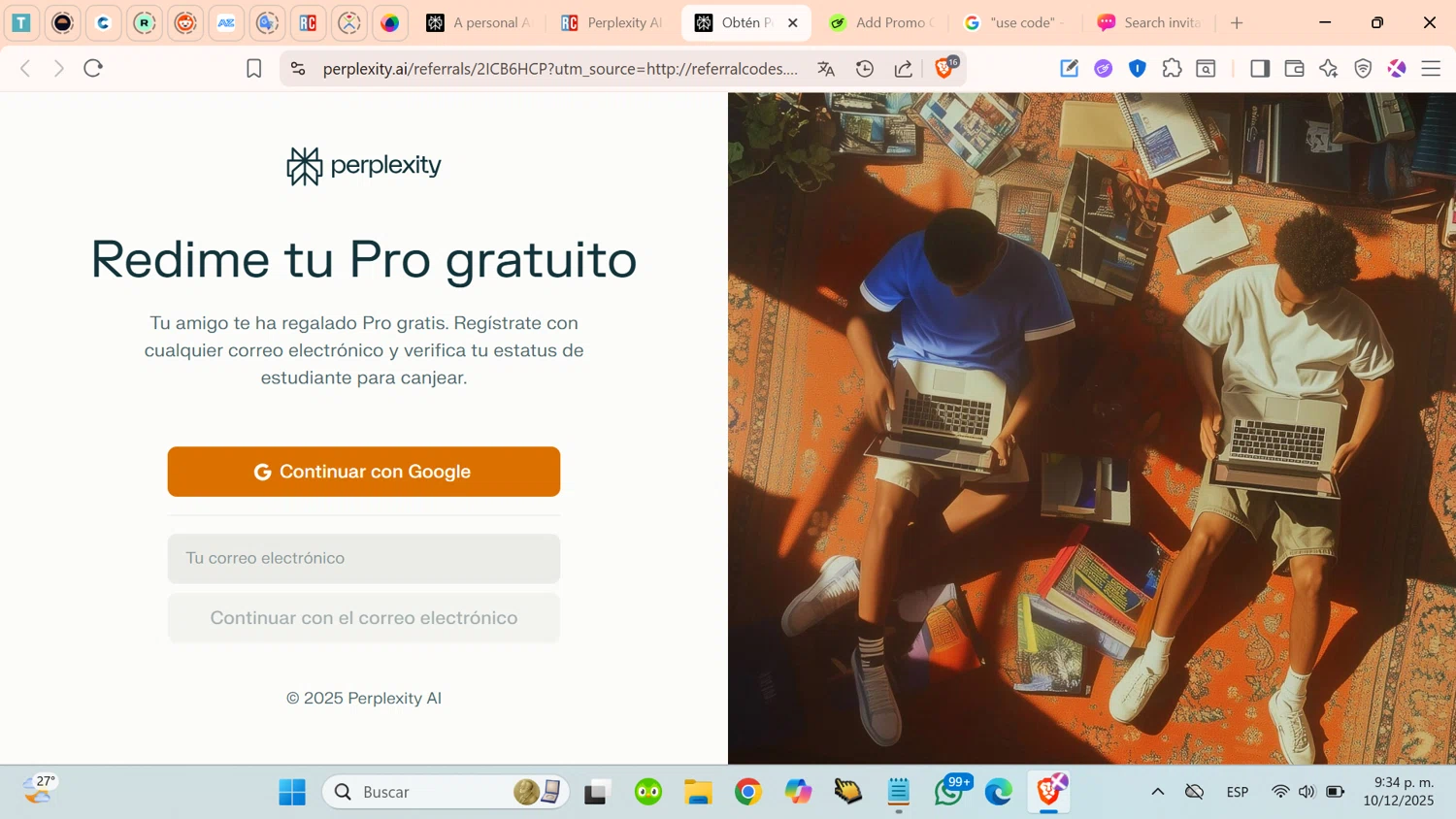 Perplexity promo code screenshot showing code 2ICB6HCP applied at Perplexity checkout page. Uploaded by SimplyCodes community member cosita on Dec 11, 2025