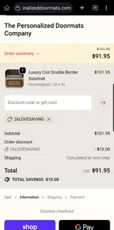 26LoveSaving coupon verification screenshot