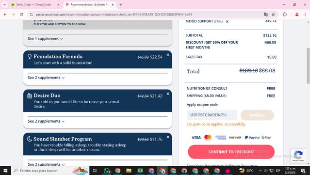 Persona checkout page showing Persona promo code box | Screenshot taken by SimplyCodes community member on Feb 9, 2025