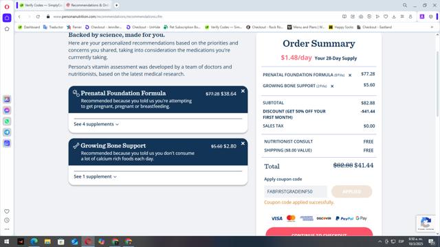 Persona checkout page showing Persona promo code box | Screenshot taken by SimplyCodes community member on Mar 10, 2025