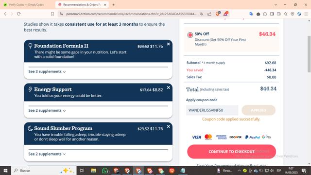 Persona checkout page showing Persona promo code box | Screenshot taken by SimplyCodes community member on Mar 14, 2025