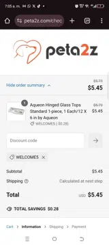 Welcome5 coupon verification screenshot