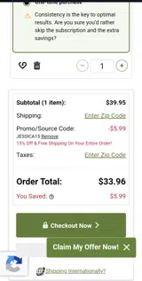 PetAlive coupon verification screenshot