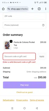 Petalura coupon verification screenshot